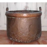 ANTIGUO GRAN CALDERO DE COBRE SIGLO XIX