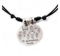 Colgante de plata Te queremos profe