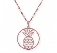 Colgante de plata oro rosa Aro con Piña