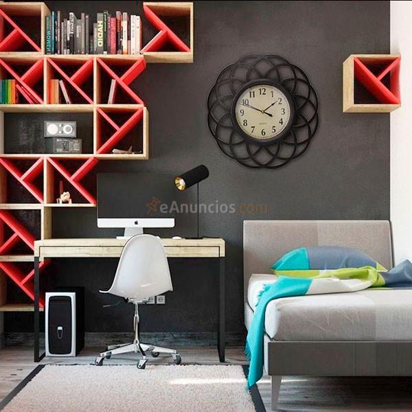 Reloj de pared Quid Deko flor plástico 40 cm bronce