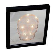 Cuadro espejo “Catrina” LED madera 27 x 30 cm