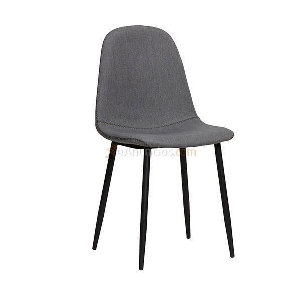 Conjunto de salón mesa + 4 sillas Lotus gris  negro