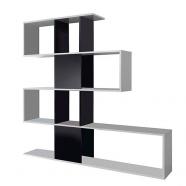 Estantería Zig Zag blanca y negra