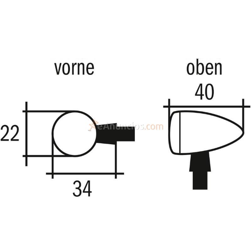 INTERMITENTE LED HIGHSIDER APOLLO BULLET NEGRO