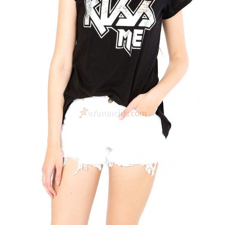 SHORT BSB JEAN BLANCO BORDADO