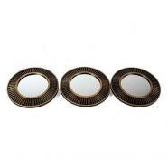 Set 3 espejos de pared Lian 25 cm enmarcación gris