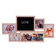 Portafotos múltiple madera 6 marcos roble