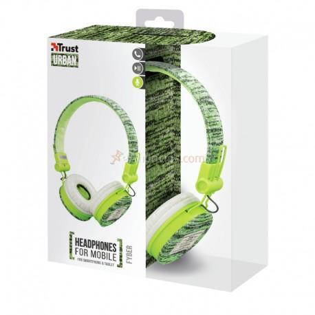 Trust - Fyber auriculares para móvil Binaural Diadema Verde