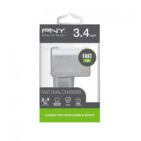 PNY - P-AC-2UF-SEU01-RB cargador de dispositivo móvil Interior Blanco