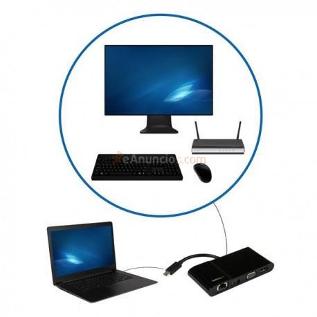 StarTech.com - Adaptador Multipuertos USB-C para Ordenadores Portátiles - HDMI o VGA 4K - USB 3.0