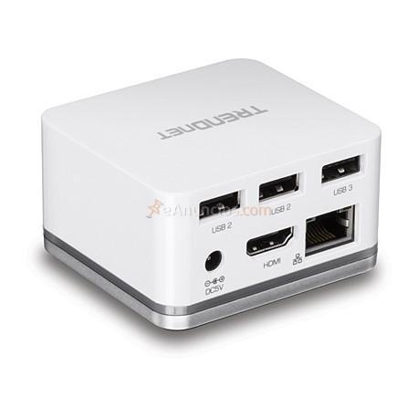 Trendnet - TUC-DS1 base para portátil y replicador de puertos Alámbrico USB 3.0 (3.1 Gen 1) Type-C Plata, Blanco