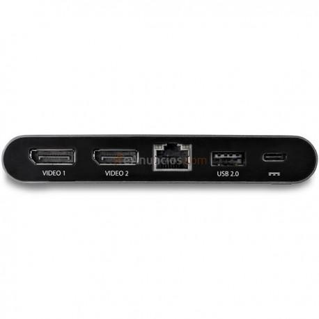 StarTech.com - Adaptador Multipuertos USB-C para Doble Monitor - 2 x 4K DP - PD 3.0 de 100W - Docking Station USB T
