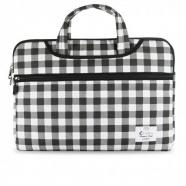 e-Vitta - Chequered maletines para portátil 35,6 cm (14) Funda Negro, Blanco