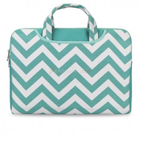 e-Vitta - Chevron maletines para portátil 39,6 cm (15.6) Funda Verde, Blanco