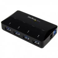StarTech.com - Concentrador USB 3.0 de 4 Puertos - Ladrón con Puertos de Carga y Sincronización - Hub con 1 Puerto