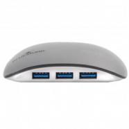 Bluestork - HUB-USB3-4U-PS-W hub de interfaz USB 3.0 (3.1 Gen 1) Type-A 5000 Mbits Aluminio, Blanco