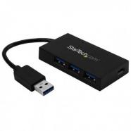 StarTech.com - Ladrón Hub USB 3.0 de 4 Puertos - Concentrador de 3 Puertos USB-A y 1 Puerto USB-C - Incluye Adaptad
