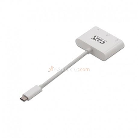 Nanocable - CONVERSOR USB-C A HDMI  USB  USB-C, 3 EN 1, 15 CM