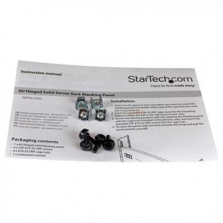 StarTech.com - Panel Ciego Sólido 6U con Bisagra - Panel de Relleno para Rack
