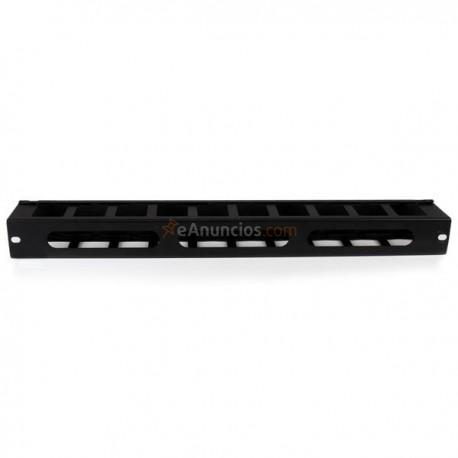 StarTech.com - Panel Canaleta Horizontal de 1U con Cubierta para Gestión de Cableado en Racks y Perforaciones Later