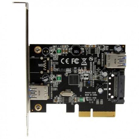 StarTech.com - Tarjeta PCI Express de 2 Puertos USB 3.1 Gen 2 USB-A 1x Externo y 1x Interno