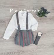 A conjunto niño yoedu don gato 1857 ranita + tirantes + camisa r220529