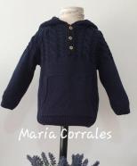 A jersey punto capucha 266 sardon r120277 azul marino