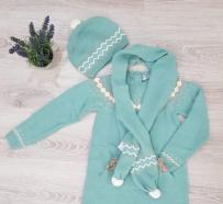 A conjunto gorro más bufanda niña punto dr. Kid cenefa r130260 verde