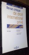 Revue critique de droit international privé. N 2. Avril - Juin 1999