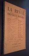 La Revue des Deux Mondes. Littérature, histoire, arts et sciences. N 24. 15 Decembre 1952