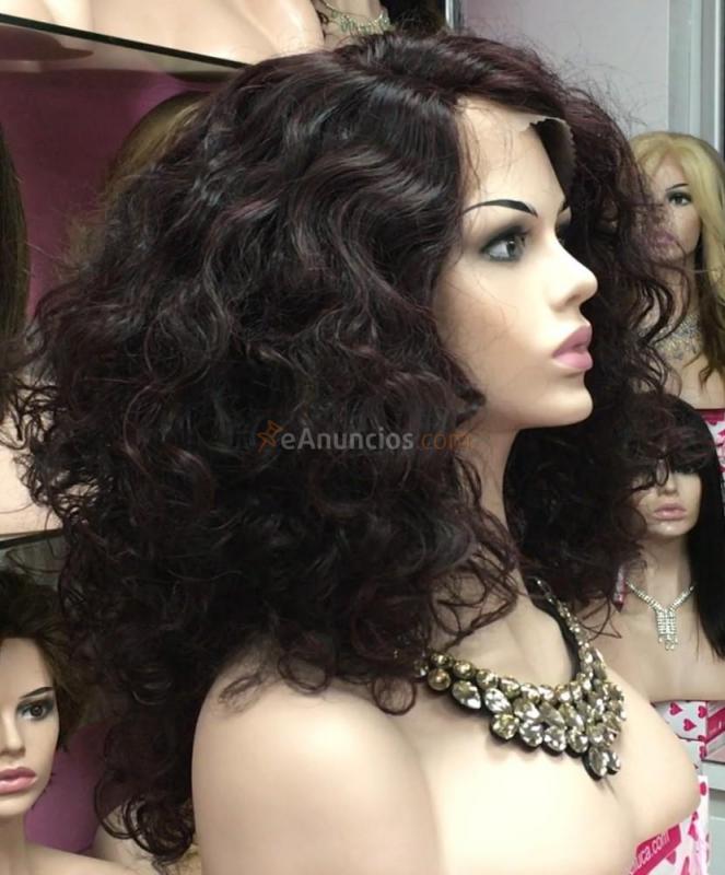 Peluca rizada con frontal translucido modelo Gina