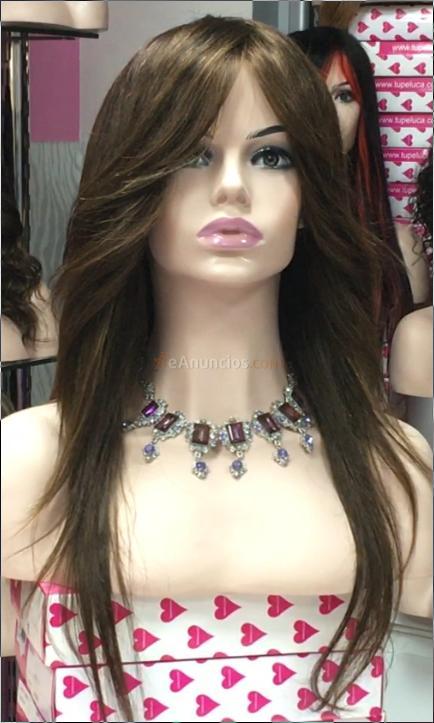 Peluca de pelo largo de cabello humano