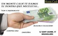 Monte cash, tu compro oro de confianza