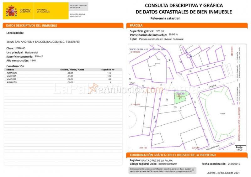 Adosada en Venta en San Andres Y Sauces Santa Cruz de Tenerife